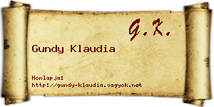Gundy Klaudia névjegykártya
